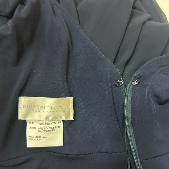 NWT Dessy Collection Blue Pleated V-Neck Gown - Picture 11 of 16